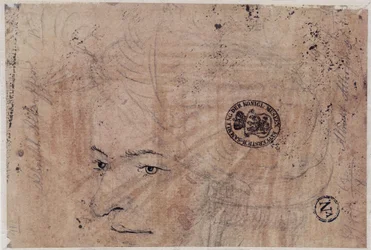 Schizzo di ritratto di un giovane con berretto