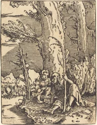 San Cristoforo Seduto sulla Riva di un Fiume