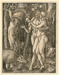 Adamo ed Eva, tavola 2 della serie "Piccola Passione xilografica"