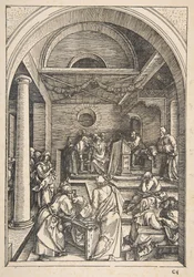 Cristo tra i Dottori, da La Vita della Vergine, Edizione Latina, 1511