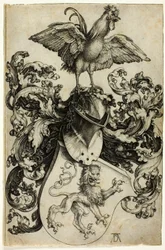 Stemma con leone e gallo