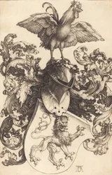 Stemma con un leone e un gallo, 1502-1503.