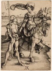 Signora a cavallo e Landsknecht