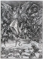 La lotta di Michele contro il drago, figura X, foglio 12 della serie "L