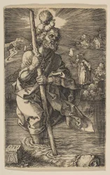 San Cristoforo rivolto verso destra