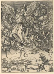 San Michele che combatte il drago, dalla serie “L’Apocalisse”