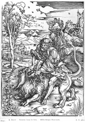 Sansone che uccide il leone, c.1496-98