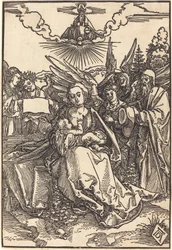 La Sacra Famiglia con cinque angeli
