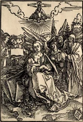 La Sacra Famiglia con cinque angeli