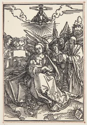 La Sacra Famiglia con cinque angeli