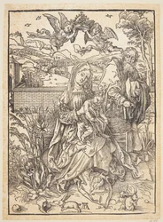 La Sacra Famiglia con tre lepri