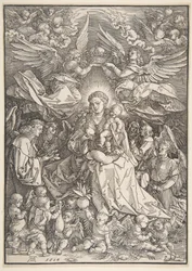 La Vergine circondata da molti angeli