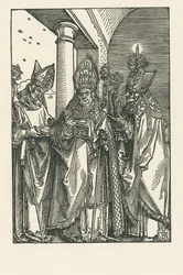Il vescovo San Nicolao, i santi Ulrico ed Erasmo, 1505 circa (xilografia)