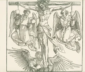 Cristo in croce con tre angeli, 1513 circa (xilografia)