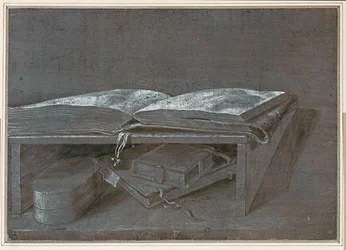 Libro aperto (disegno a pennello su carta marrone)