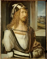 Autoritratto. Dipinto di Albrecht Durer (1471-1528) 1498. Madrid, Museo del Prado
