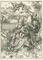 La Sacra Famiglia con tre lepri, 1497 circa (xilografia)