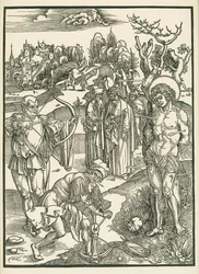Il martirio di San Sebastiano, 1500 circa (xilografia)