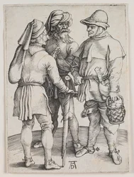 Tre contadini in conversazione, 1497 circa (incisione)