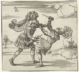 Due cavalieri che combattono