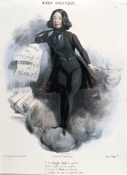 Caricatura di George Sand (1804-76), ca. 1848