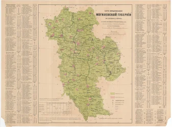 Mappa della popolazione del Governatorato di Mogilev delle confessioni