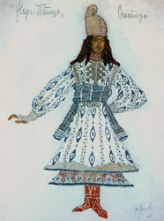 Schizzo in costume di un cavaliere, dal balletto L