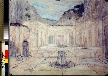 Progetto di decorazione per la tragedia Antigone dopo Sofocle