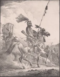 Curdo in armatura militare a cavallo, 1819