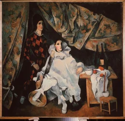 I fratelli giocolieri Cyrano. (in costume di Pierrot e Arlecchino)