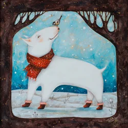 Il mio amico Bull Terrier innevato