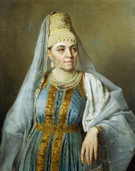Ritratto di Marfa Venetsianova in costume di Alexey Venetsianov (1780-1847), ca 1828