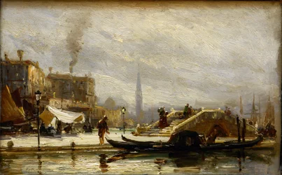 Venezia vicino alla stazione ferroviaria. Mezzogiorno