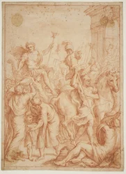 Trionfo di un guerriero romano; allegoria in onore di Camillo Pamphilj