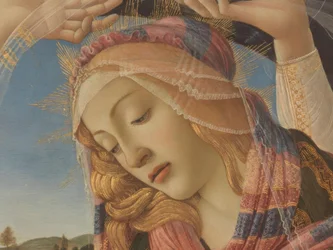 Maria con bambino e cinque angeli