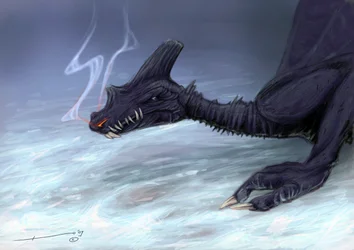Creatura leggendaria: un drago nella neve