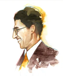 Ritratto di Cesare Pavese (1908-1950) (Illustrazione di Alessandro Lonati)