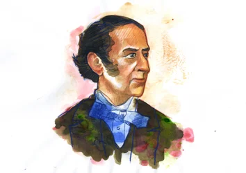 Ritratto di Claude-Henri de Rouvroy, Conte di Saint-Simon (1760-1825) (Illustrazione di Alessandro Lonati)