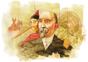Ritratto dello scrittore italiano Carlo Collodi (1826-1890) autore del personaggio di Pinocchio