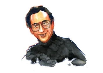 Ritratto dello scrittore e comico Harold Pinter (1930-2008) Disegno di Alessandro Lonati