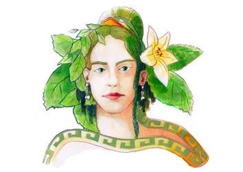 Rappresentazione della divinità Gaia, dea madre (mitologia greca: Gaia o Gea, personificazione della Terra)