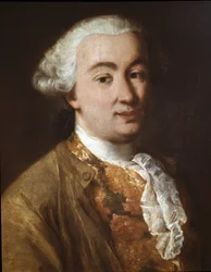 Ritratto di Carlo Goldoni, autore teatrale italiano (dettaglio)