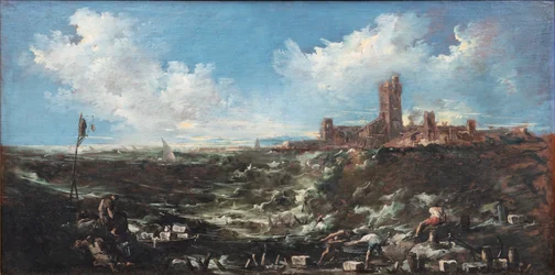 La preghiera dei monaci presso il mare