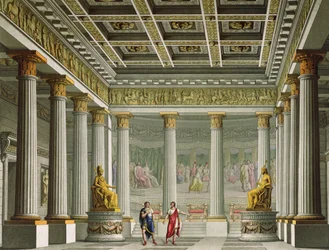 La sala delle udienze nel palazzo di Egisto, design per il balletto 