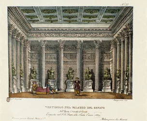 Il vestibolo del Palazzo del Senato (Atto I) Scenografia per la rappresentazione al Teatro alla Scala di Milano nel 1829 dell