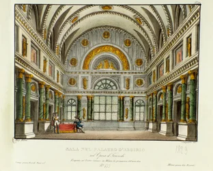 Vista del palazzo del re di Siracusa Argirio Scenografia per la rappresentazione a Milano nel 1829 dell