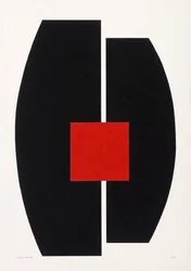 Quadrato Rosso su Nero