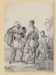 Tre uomini caucasici in conversazione