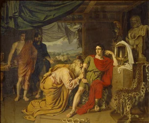 Priamo supplica in lacrime Achille, implorandolo di restituire il corpo di Ettore, 1824