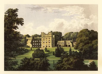 Hutton Hall, Cumbria, Inghilterra (incisione)